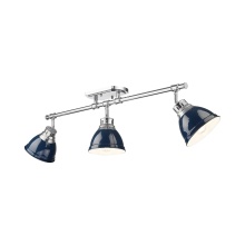 Golden 3602-3SF CH-NVY - Yep by Golden Lighting Duncan 3-light Semi-Flush Mount in Chrome and Navy Blue shade
